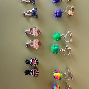 Colorful Kids Clip-On Earrings Set